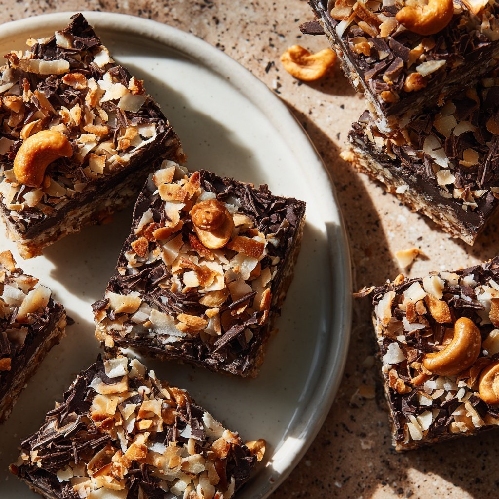 Chocolate Coconut Cashew Squares