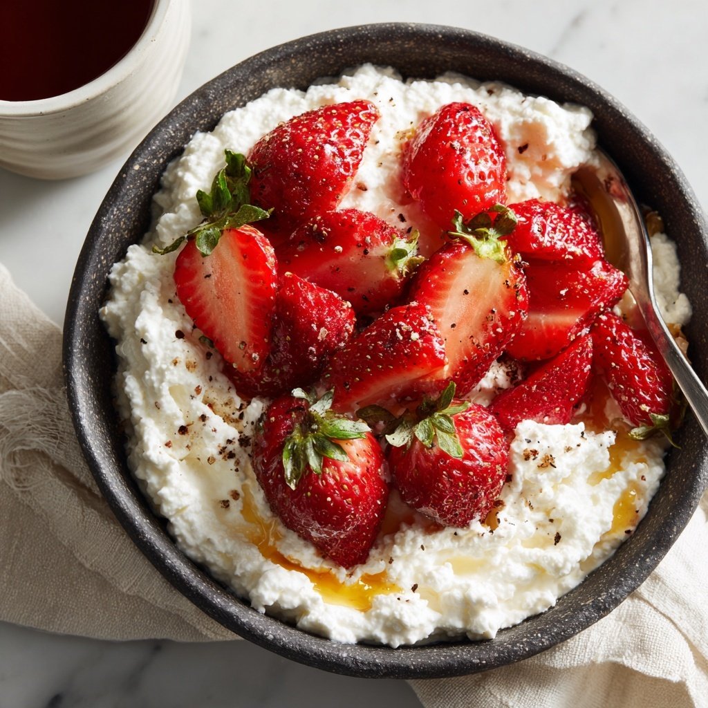 Strawberry Cottage Cheese Bowls