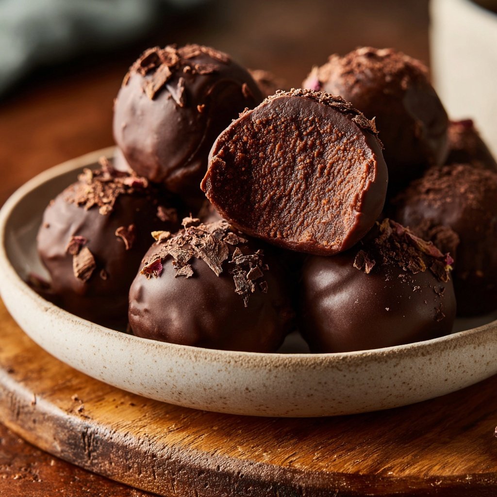 Rose Flavored Chocolate Truffles