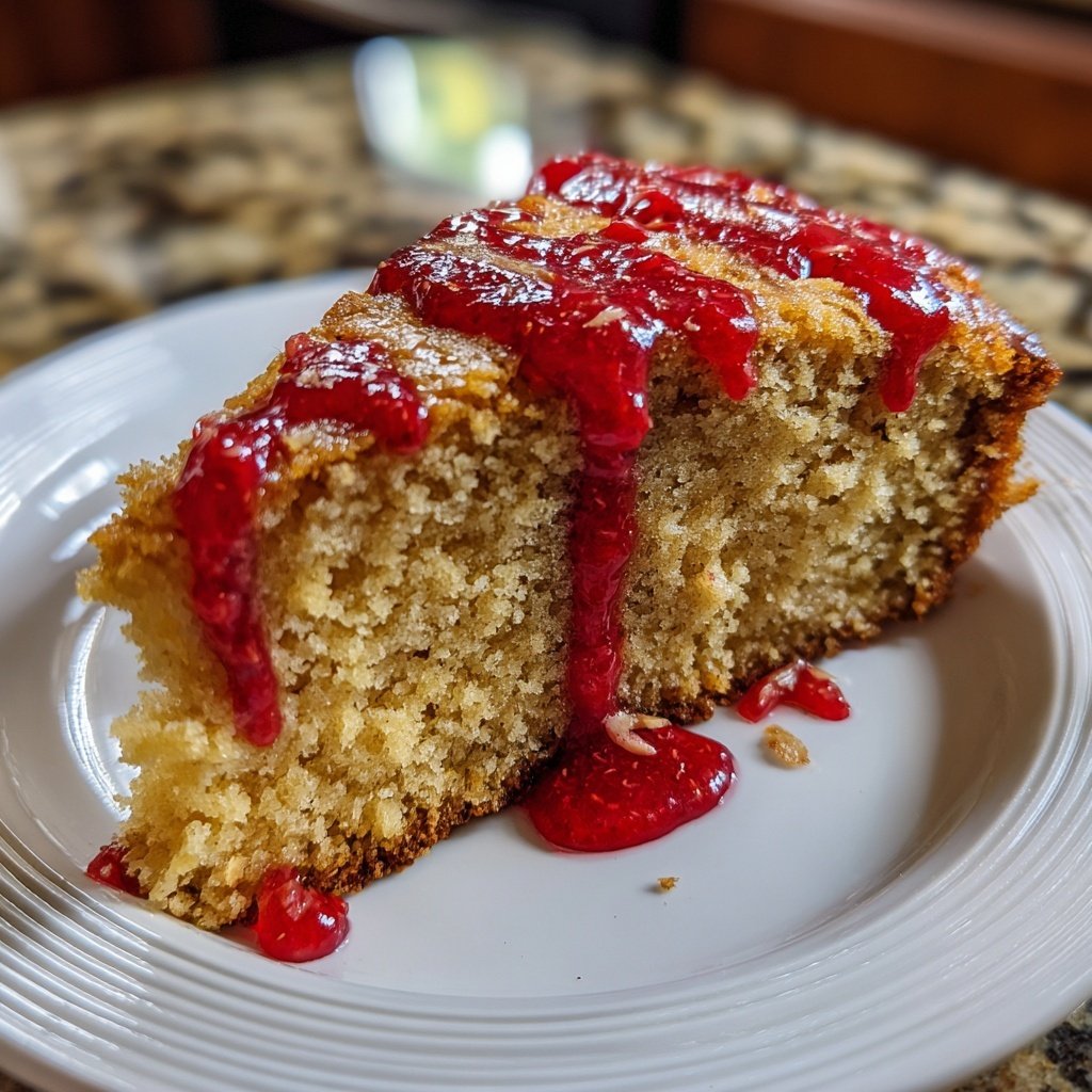 Almond Cake with Raspberry Sauce