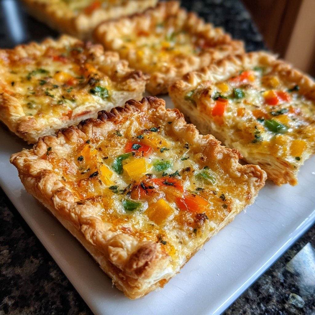 Super Bowl Savory Veggie Puff Squares